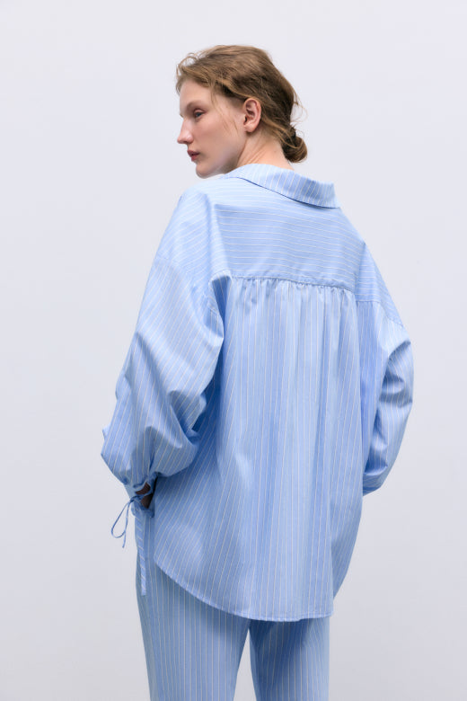 Aura Woman Shirt Vista Blue Stripes