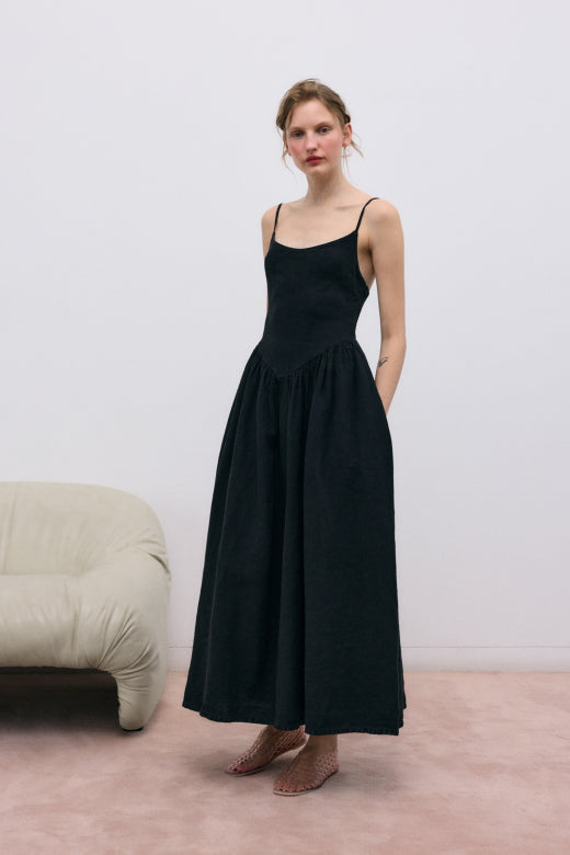 Lippia Woman Long Dress Midnight Black