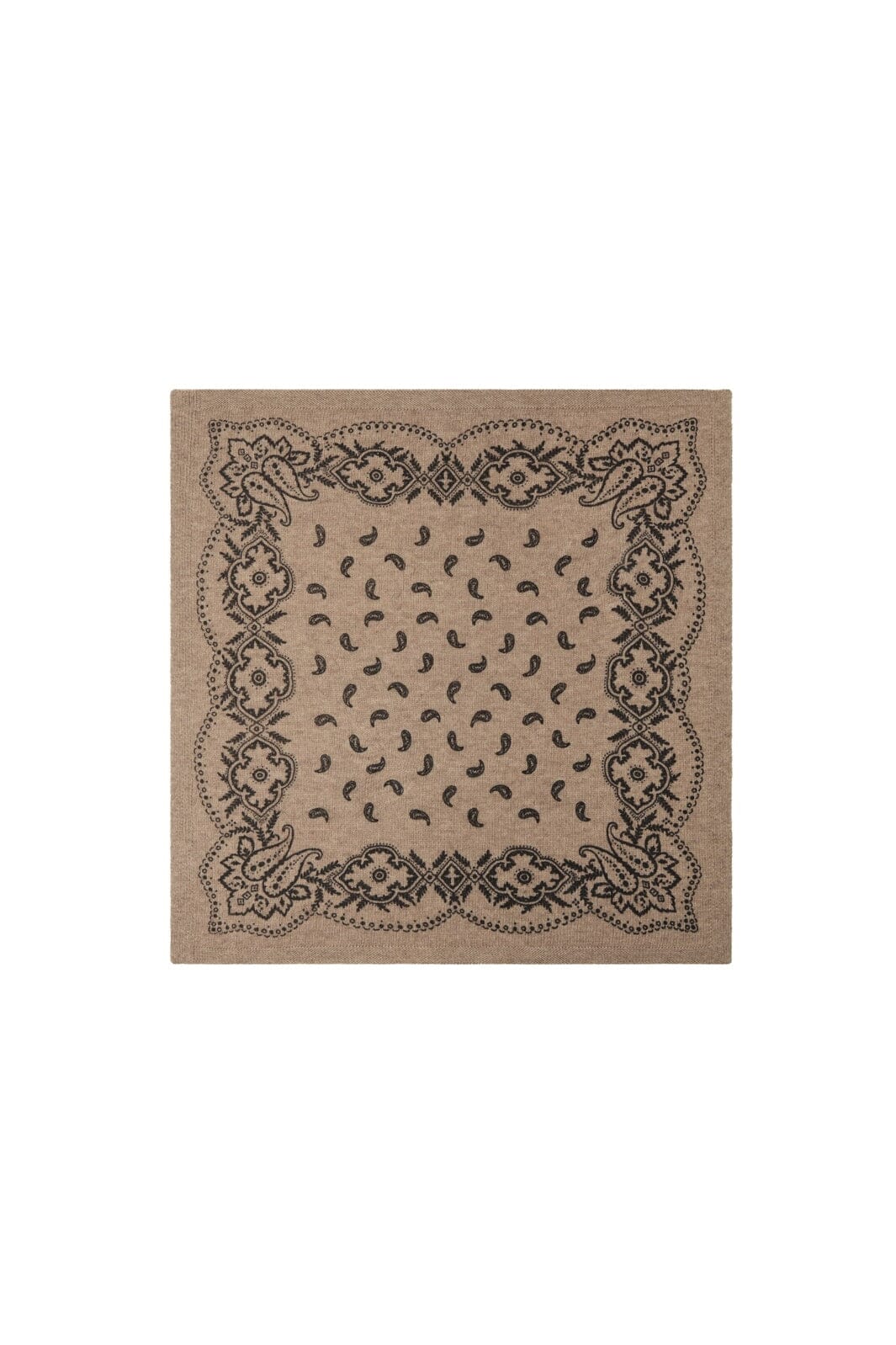 Adelina Paisley Knit Scarf Beige| NEO NOIR
