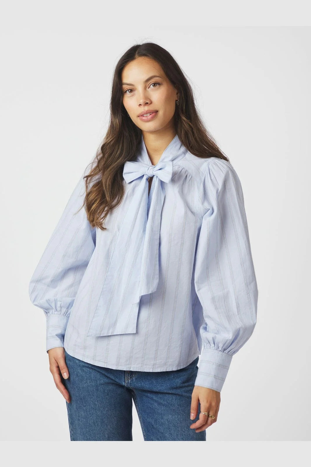 NEO NOIR Jaz Bow Stripe Blouse