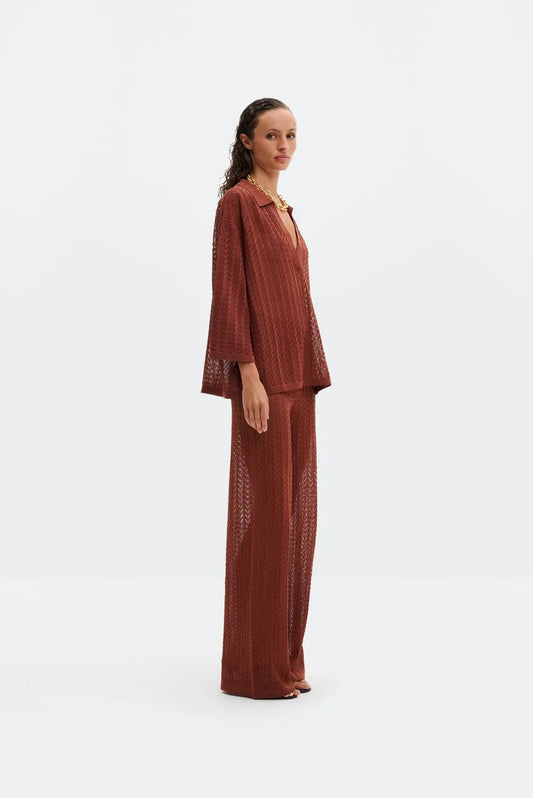 MARTINA HOSE Weite Strickhose mit Struktur