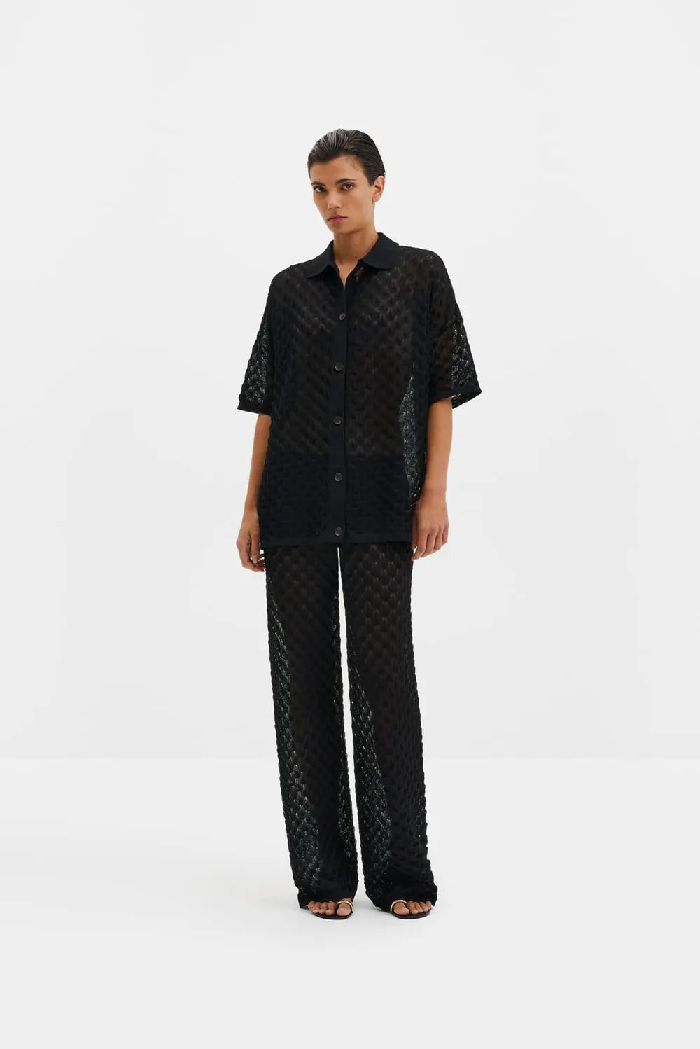 MOA HEMD Kurzarm-Crochet Hemd