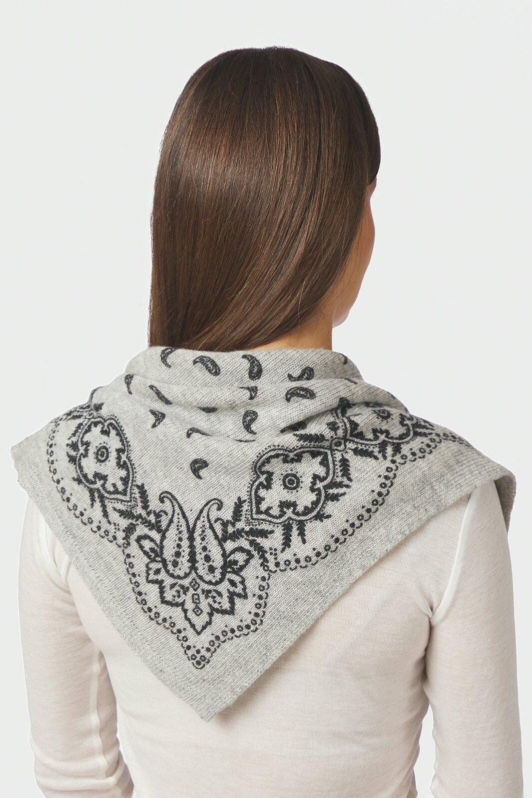 Adelina Paisley Knit Scarf Grey| NEO NOIR