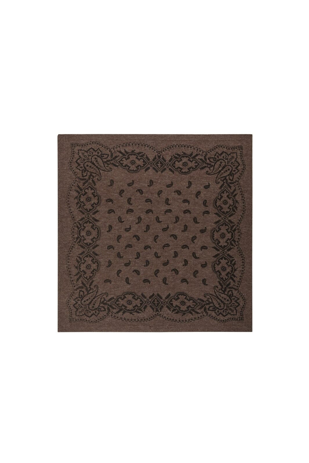 Adelina Paisley Knit Scarf Brown | NEO NOIR