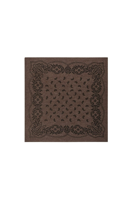 Adelina Paisley Knit Scarf Brown | NEO NOIR
