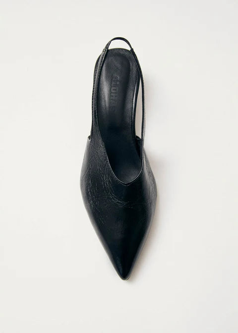 Eros Schwarze Leder Pumps