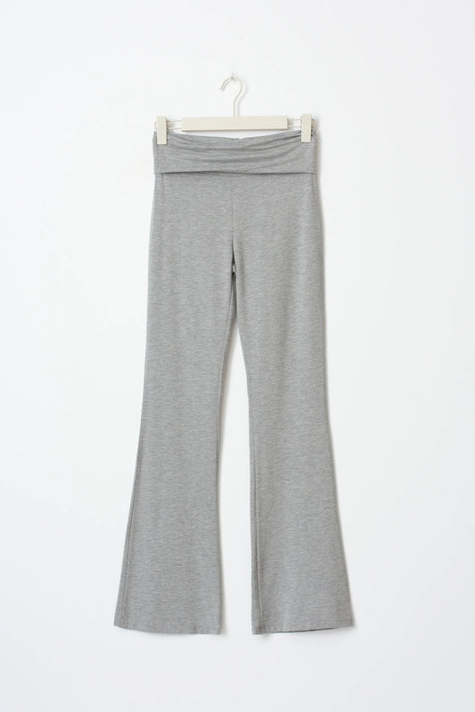 Soft touch folded Trouser in Grey