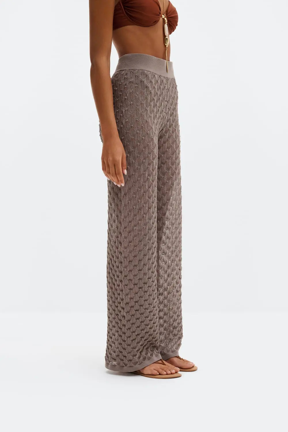 ALISSA HOSE Weite Strickhose mit Struktur