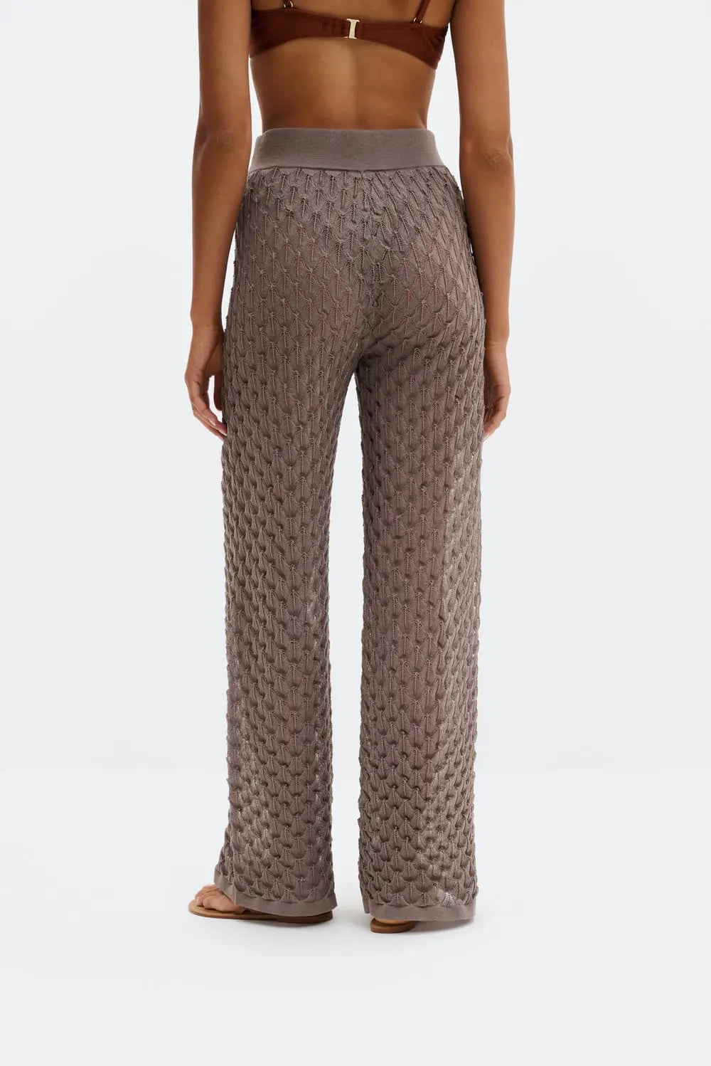 ALISSA HOSE Weite Strickhose mit Struktur