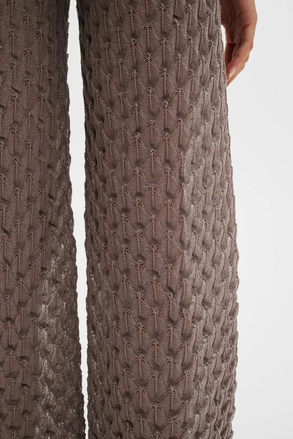 ALISSA HOSE Weite Strickhose mit Struktur