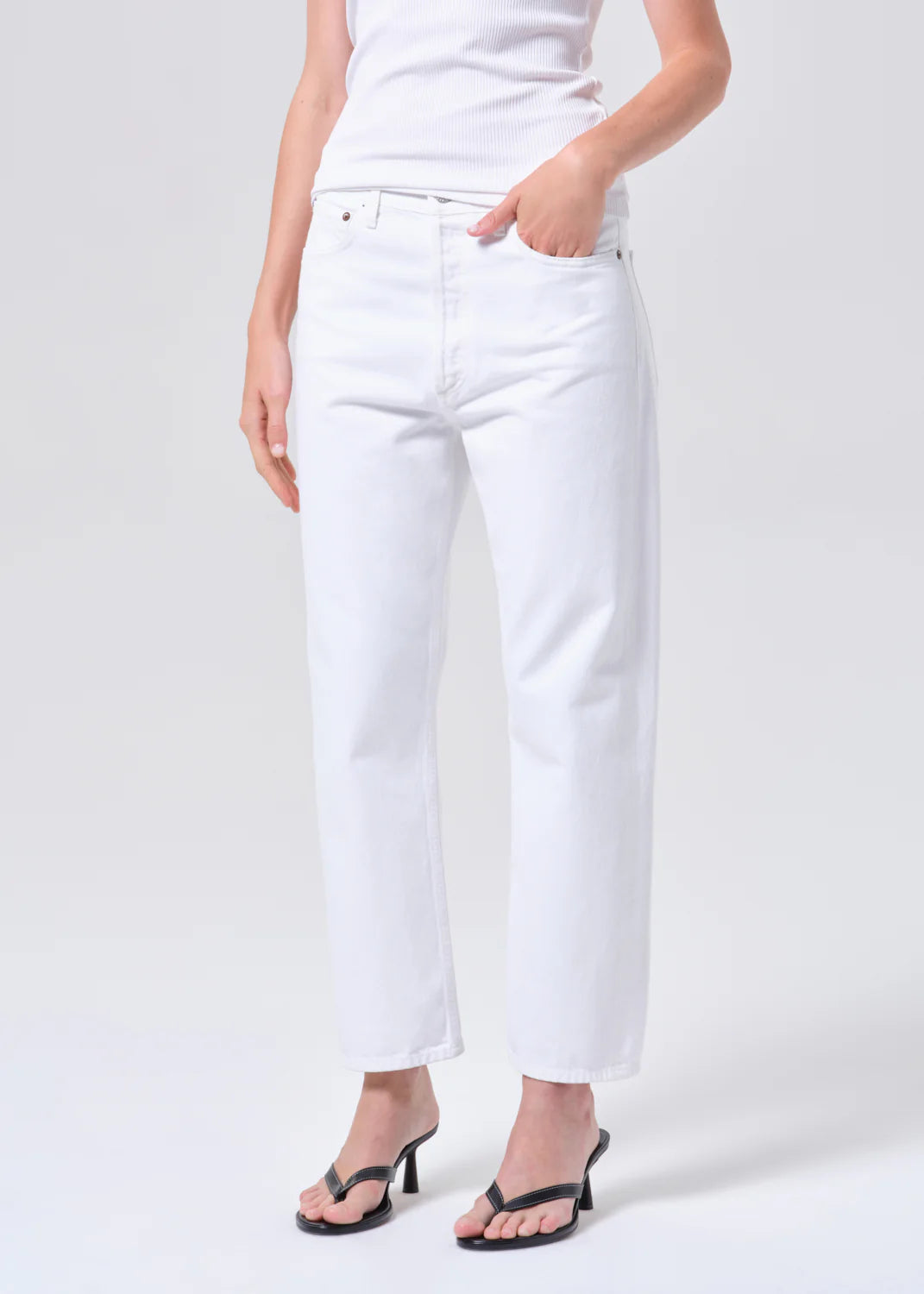 AGOLDE 90'S MID RISE STRAIGHT in Marshmallow