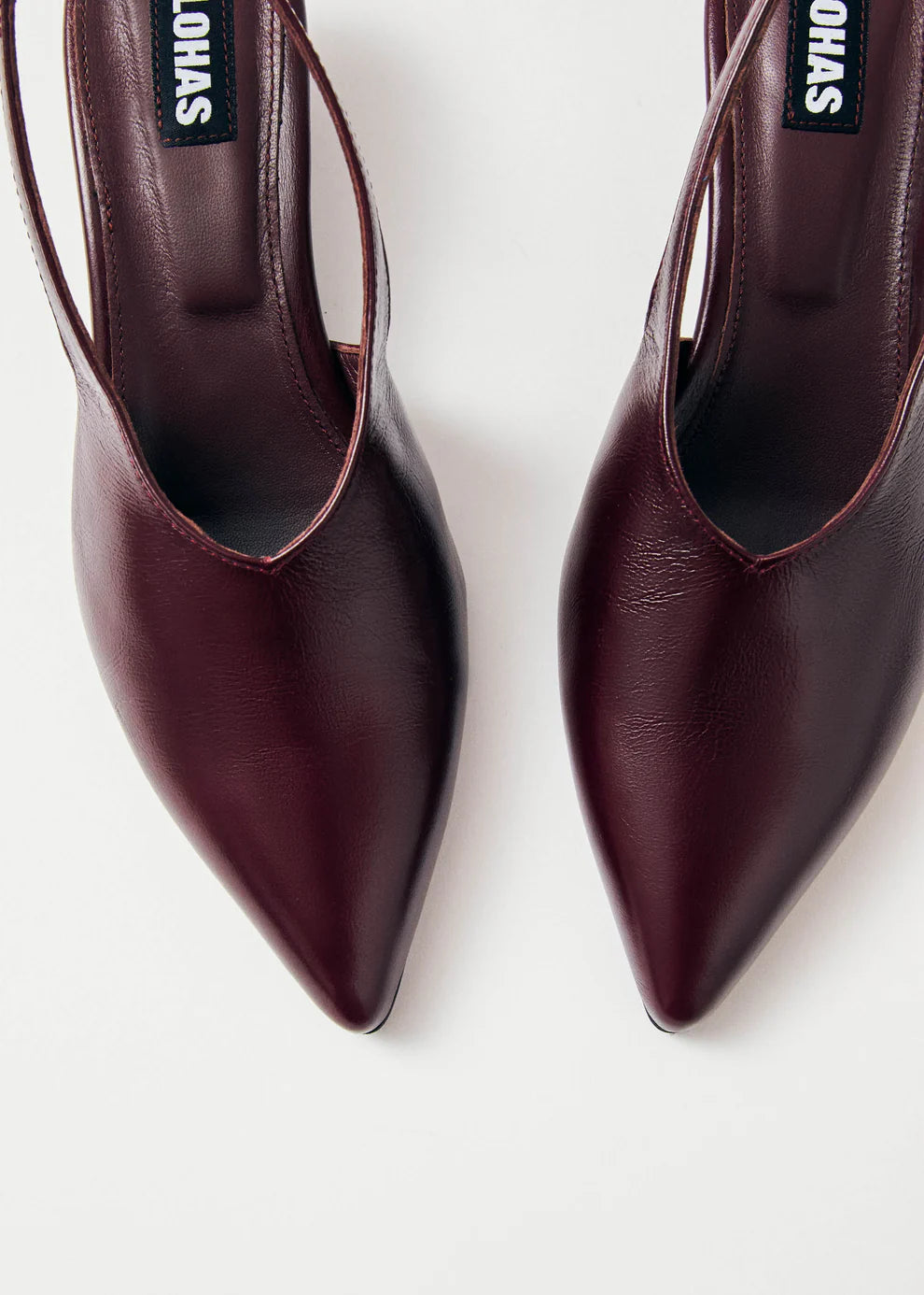 Eros Creme Leder Pumps Burgundy