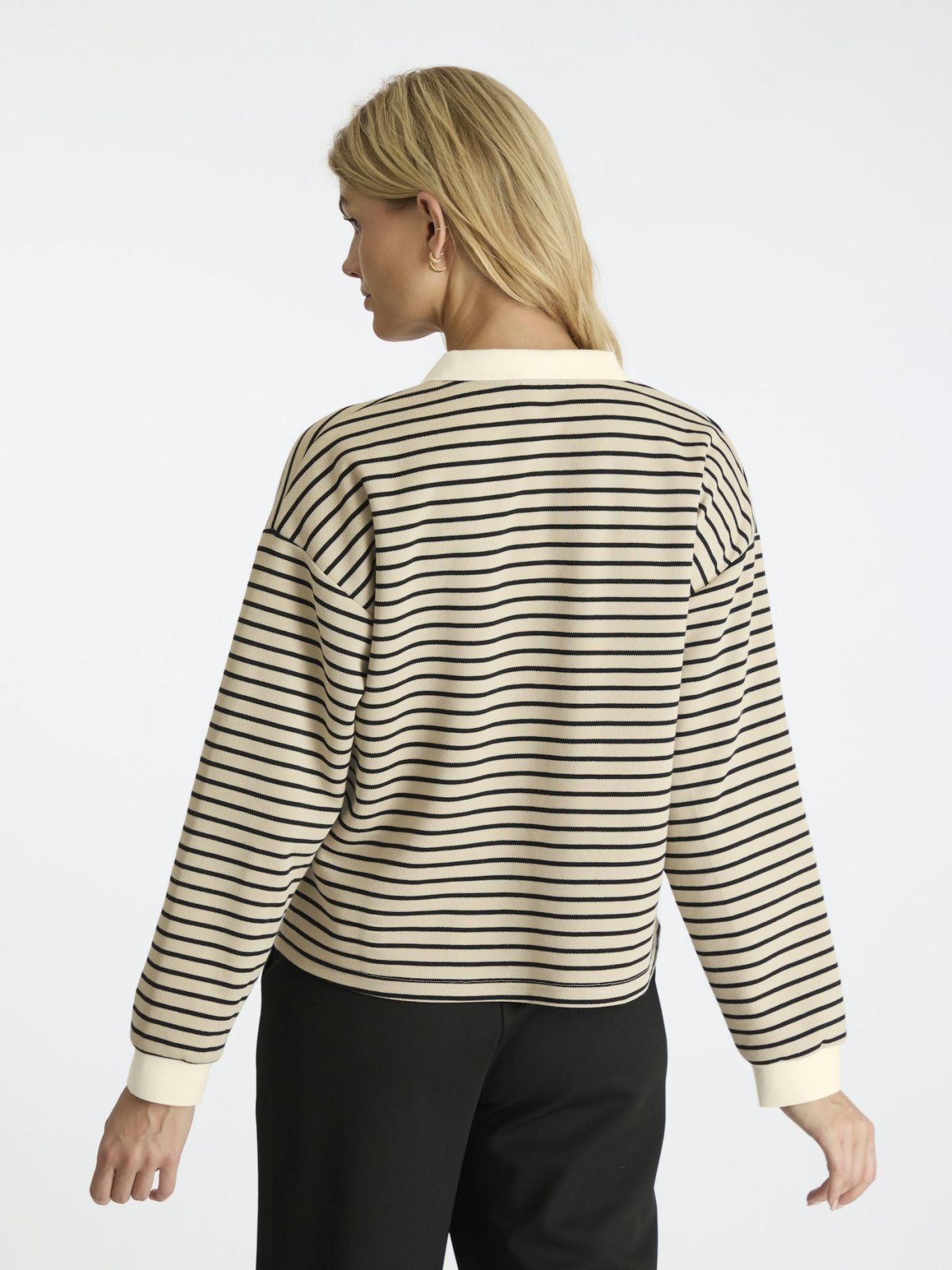 Sara Stripe Polo Blouse