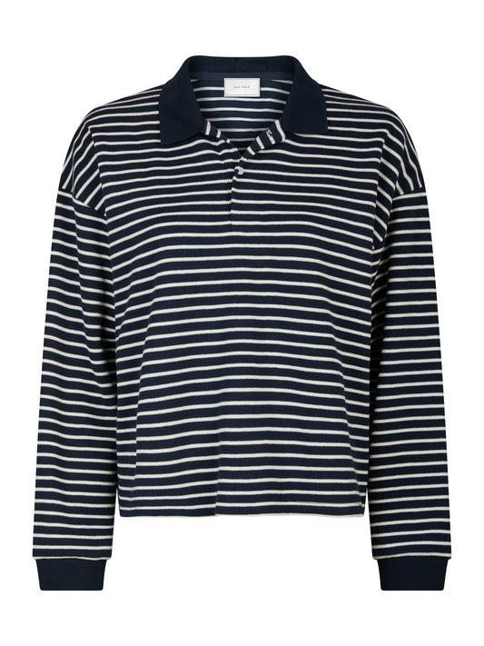 Sara Stripe Polo Blouse