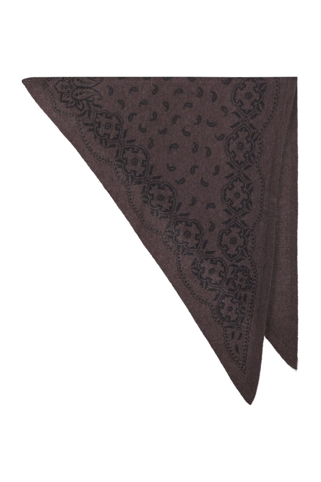 Lolana Paisley Knit Scarf Brown Melange | NEO NOIR