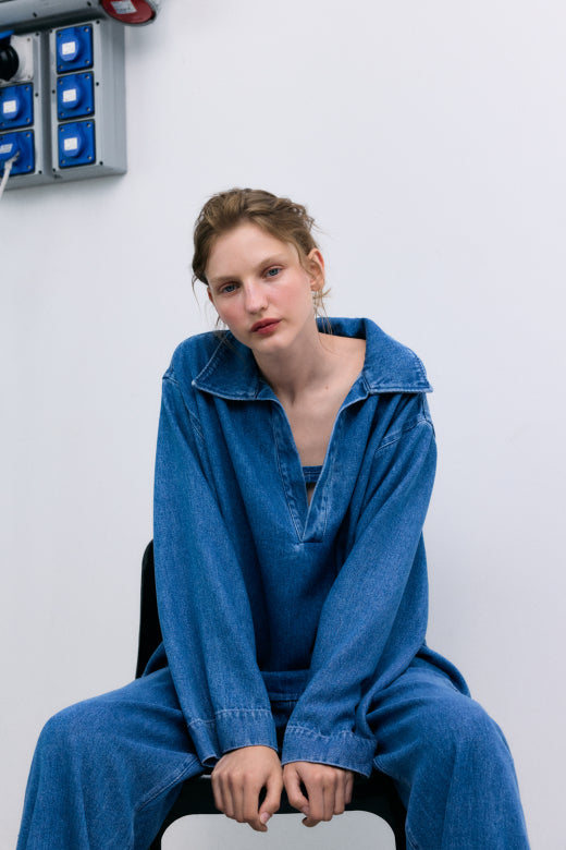 TNS Tencel Woman Shirt Mid Denim