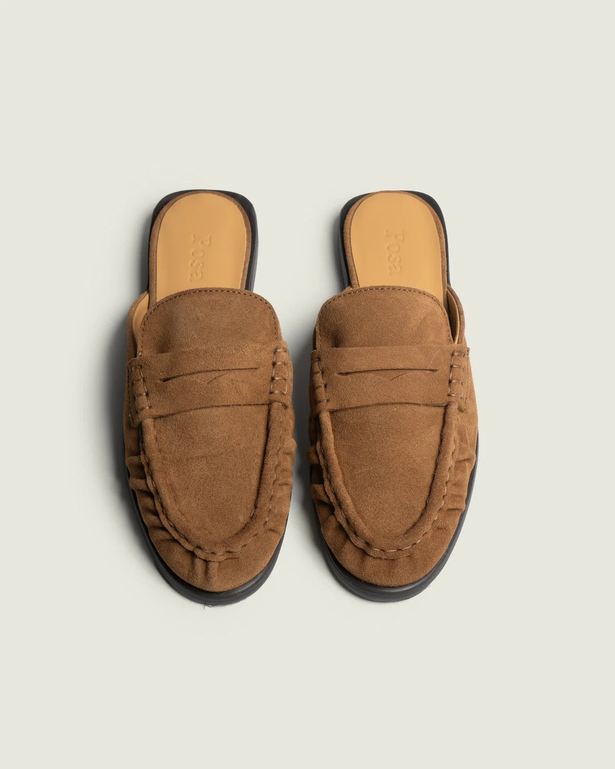 POSA Penny Mule Brushed Suede |Cognac Suede