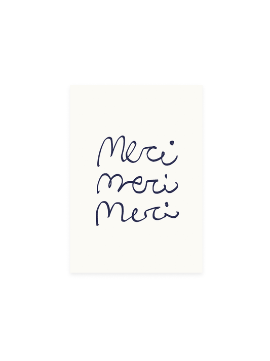 Postkarte 'merci merci merci' (Risographie)