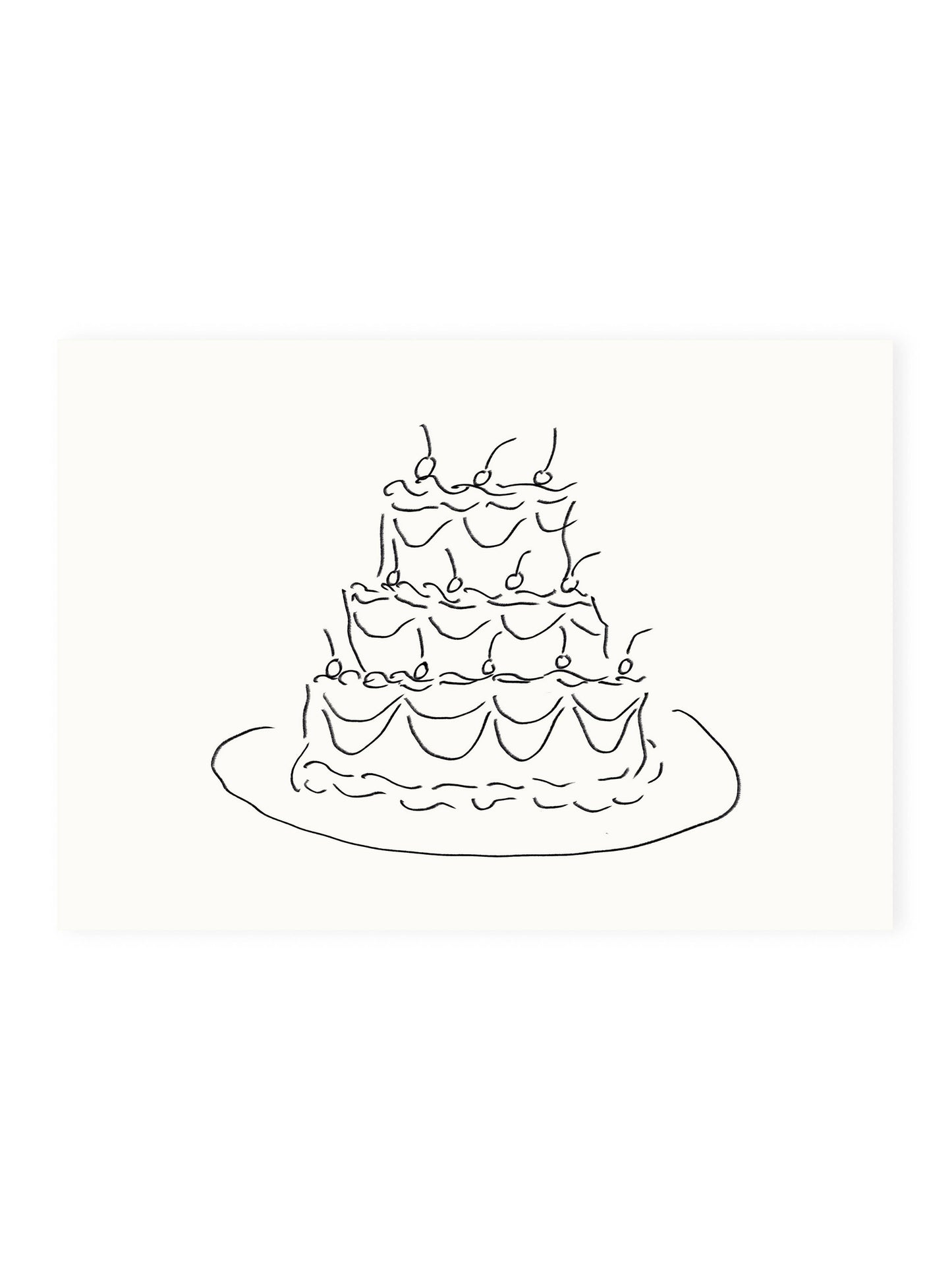 Postkarte Hochzeitstorte (Risographie) | Hochzeitstorte